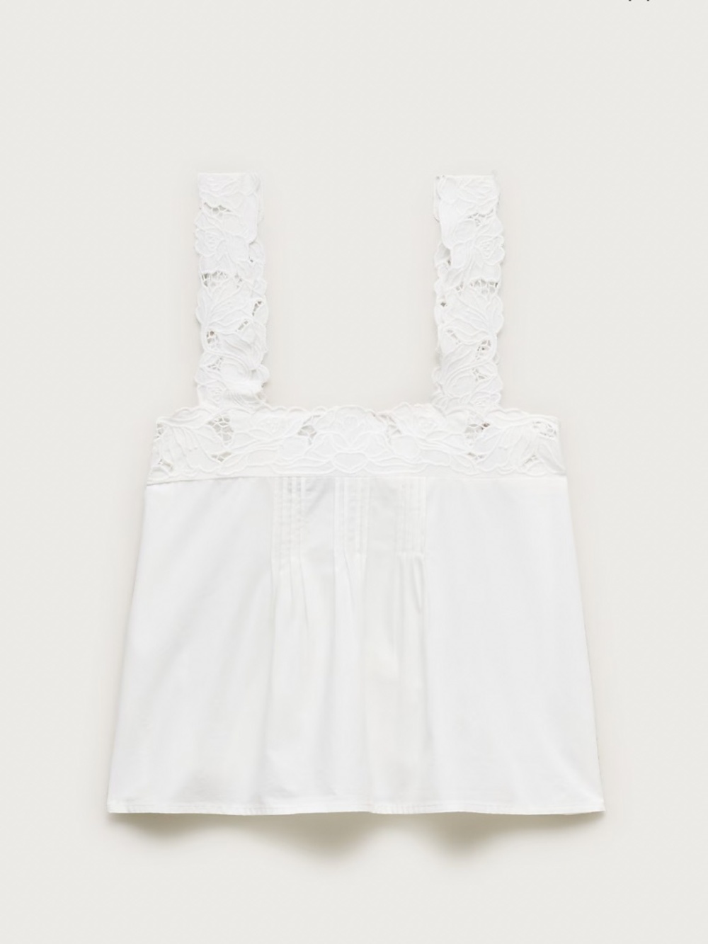 j Crew Lace trim compact poplin tank white XS - Picture 2 of 4